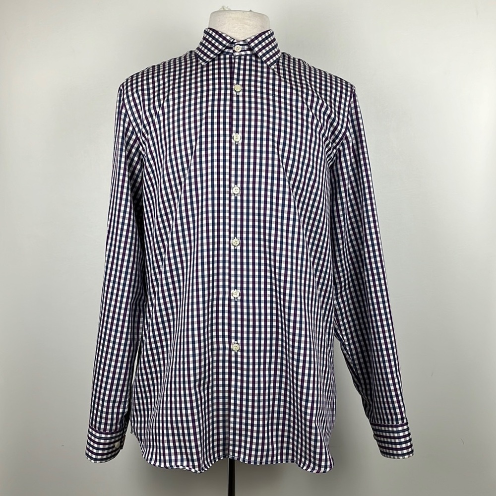 Piattelli by Barney’s New York, Men’s checkered button down shirt, size large